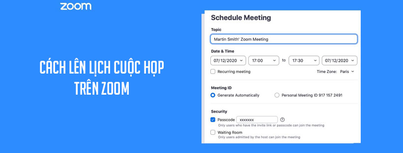 Cách lên lịch cuộc họp trên Zoom
