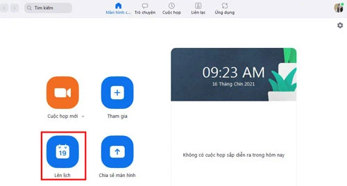 Tại giao diện chính của ứng dụng, bạn hãy nhấn vào mục Schedule.