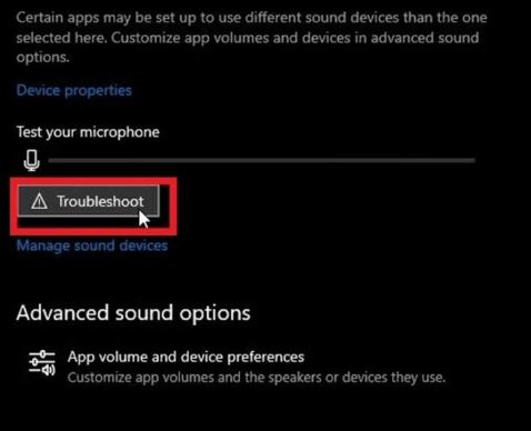 Nếu soundbar không di chuyển, hãy chọn Troubleshoot để sửa micrô của bạn