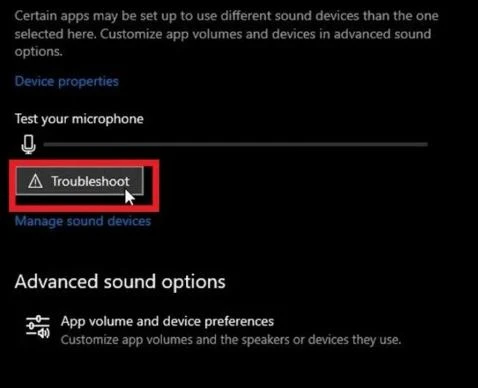 Nếu soundbar không di chuyển, hãy chọn Troubleshoot để sửa micrô của bạn