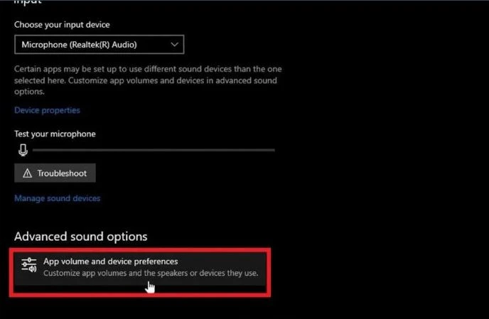 Nếu Troubleshoo không giải quyết được sự cố của bạn, hãy mở phần App volume and device preferences