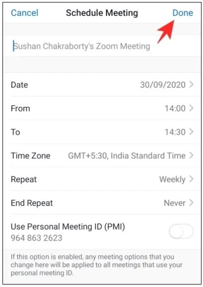 Khi bạn đã hài lòng với lựa chọn của mình, hãy nhấn vào Done.