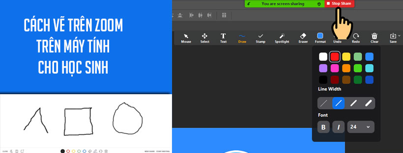 Cách vẽ trên Zoom máy tính cho học sinh