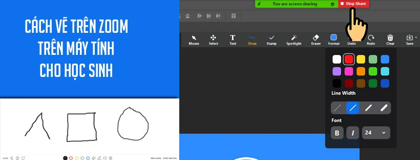 Cách vẽ trên Zoom máy tính cho học sinh