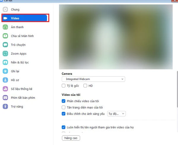 Nhấp vào&nbsp;tab&nbsp;Video