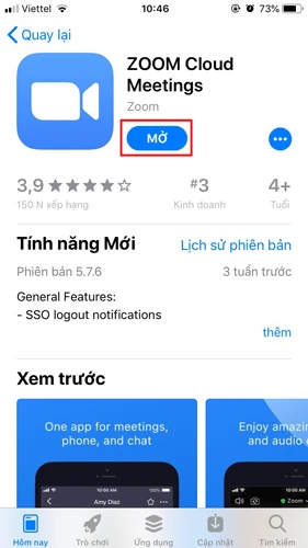 Nhấp vào Mở như hình bên dưới