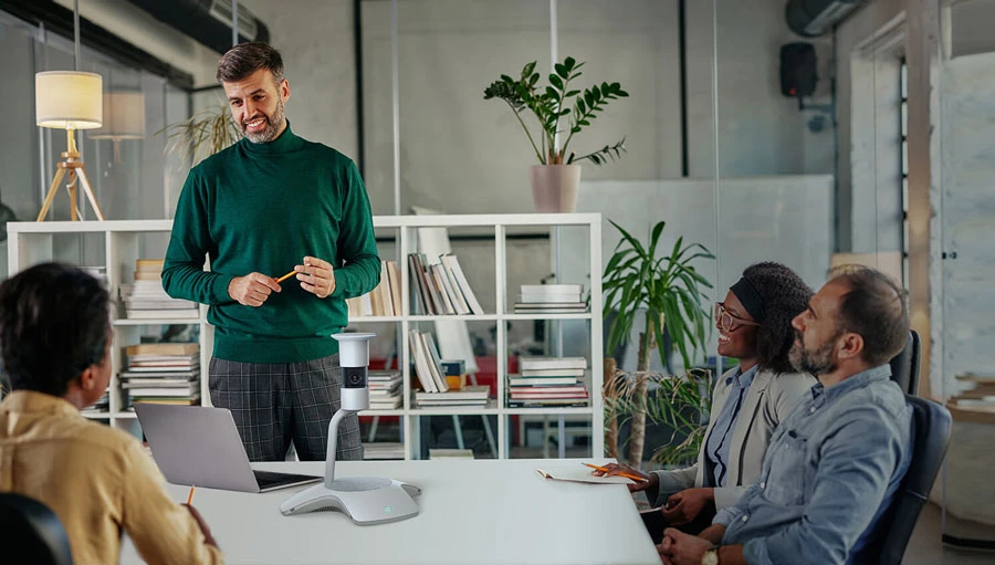 Yealink SmartVision 60 - Camera hội nghị 360° kết nối USB cho phòng họp trực tuyến