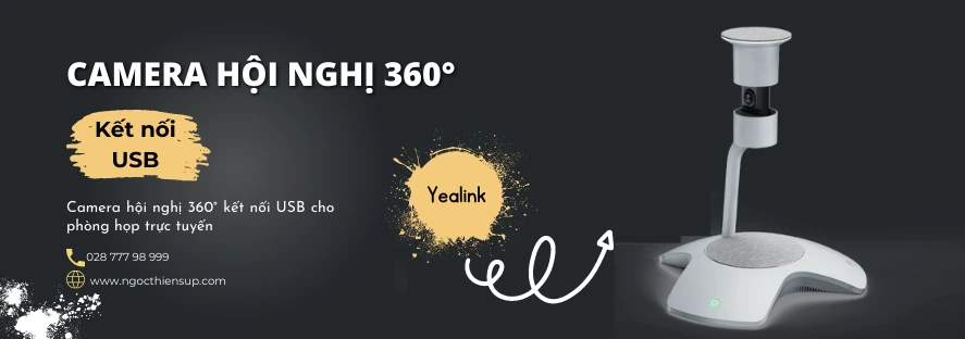 Camera hội nghị 360° kết nối USB cho phòng họp trực tuyến