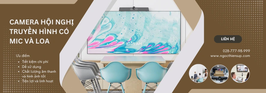 Tổng hợp camera hội nghị truyền hình có mic và loa