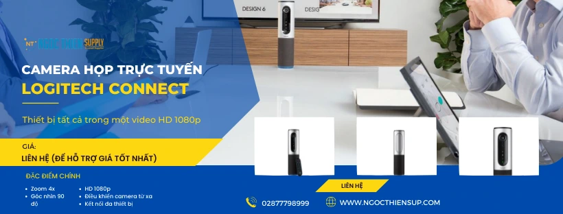 Camera họp trực tuyến Logitech Connect video HD 1080p