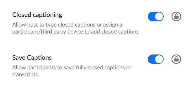 Enabling Save Captions