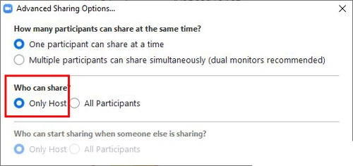Khi list menu hiện ra, bạn hãy nhấn vào Advanced Sharing Options…