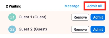 Nhận tất cả người tham gia từ Phòng chờ trong Zoom