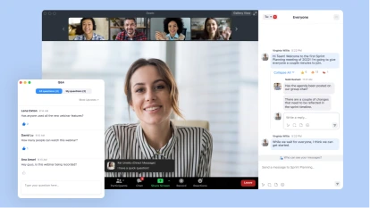 Trò chuyện và hỏi đáp trong hội thảo trực tuyến