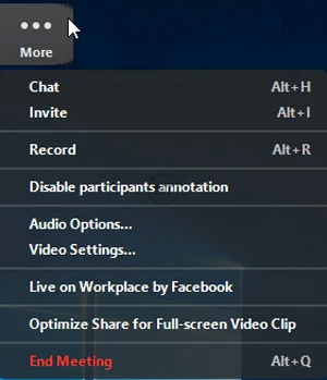 Cách bật hộp thoại Chat Zoom