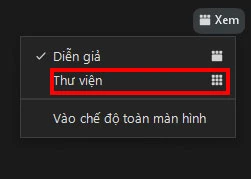 Cách bật chế độ xem thư viên trên Zoom trên điện thoại