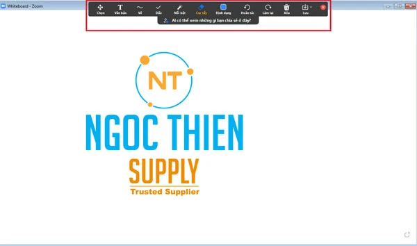 Tại đây bạn sẽ thấy bảng màu trắng và các công cụ để bạn dùng như sau