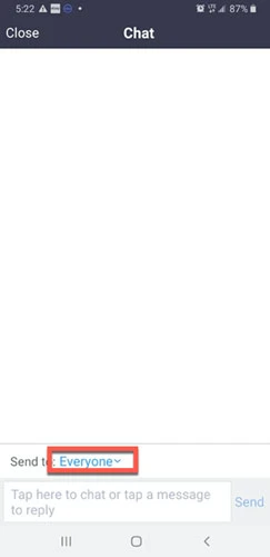 2.5, Gửi tin nhắn cho những người tham gia trong Phòng chờ Zoom