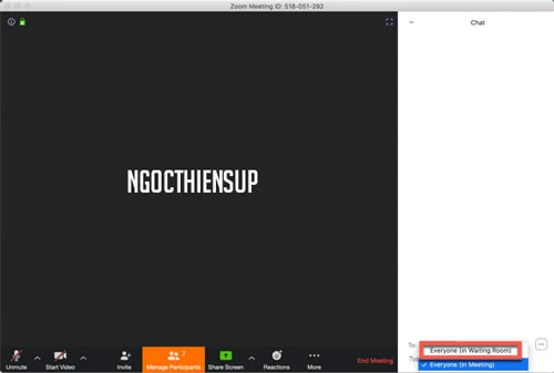 Nhấp vào Mọi người (trong Phòng chờ).