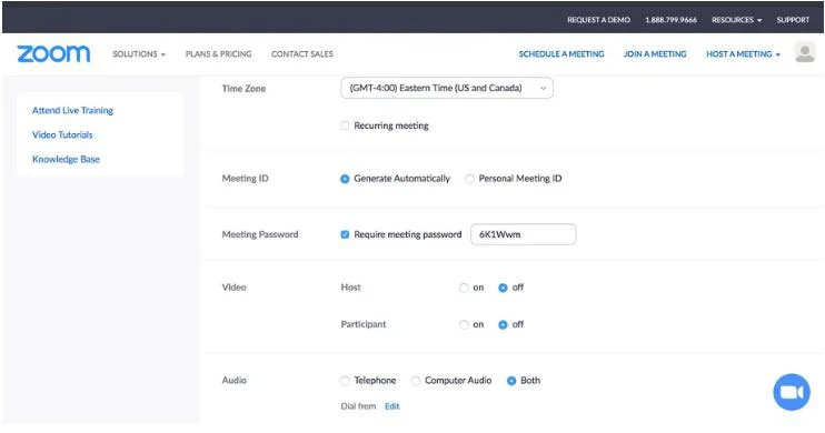 Sử dụng ID cuộc họp và mật khẩu duy nhất