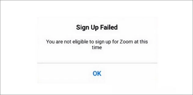 Bạn không đủ điều kiện đăng nhập vào Zoom vào thời điểm này