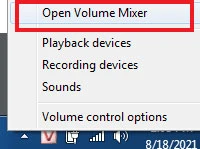 Điều chỉnh đầu ra âm lượng thông qua bộ trộn âm lượng trên Windows