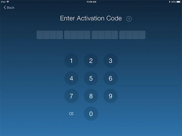 Nhập Mã kích hoạt mà bạn tìm thấy trên Web Portal hoặc nhận được qua email.