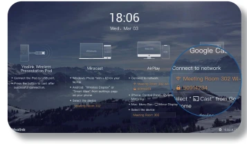 Bước 1: Kết nối PC với wireless AP được cung cấp bởi RoomCast hoặc Kết nối PC với cùng một mạng LAN như RoomCast

