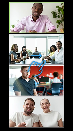 Chuyển đổi giữa chế độ xem Thư viện và chế độ xem Diễn giả trên Zoom trên điện thoại