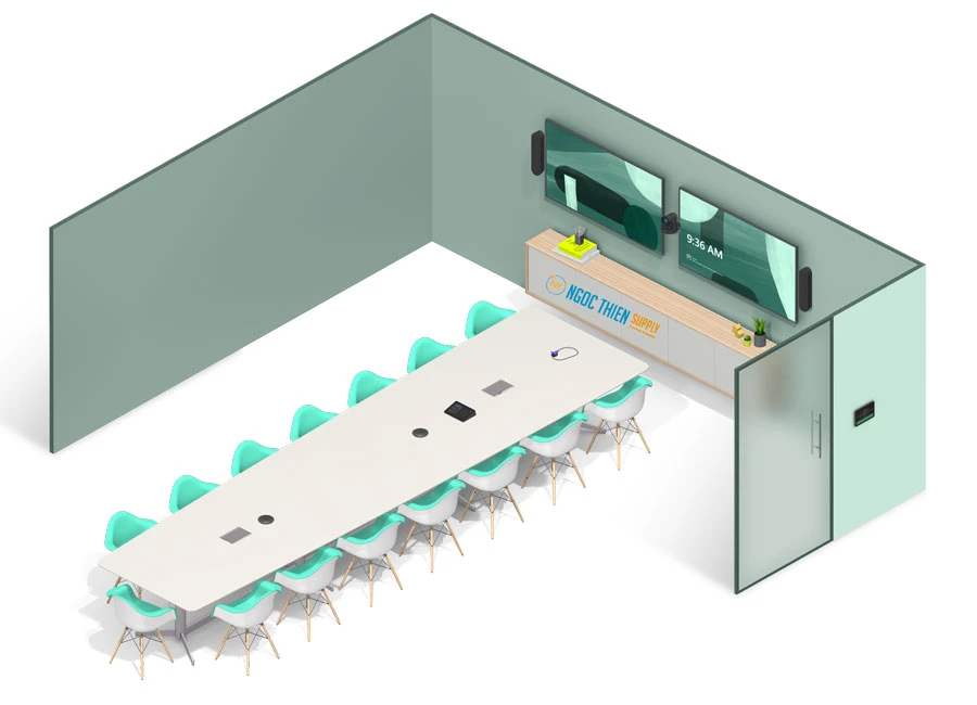 Giải pháp Logitech cho phòng họp 12 người hỗ trợ MS Team