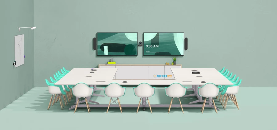 Mô hình giải pháp Logitech cho phòng học trực tuyến lên đến 46 người