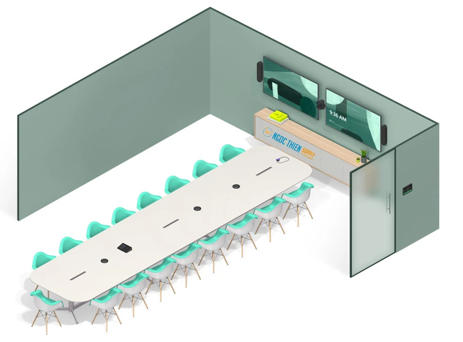 Mô hình giải pháp Logitech cho phòng họp 46 người