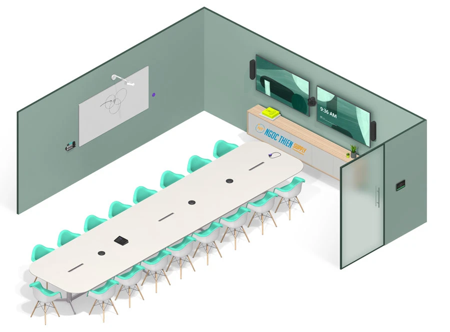 Mô hình giải pháp Logitech cho phòng họp 46 người