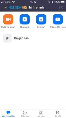 Giao diện đăng nhập zoom thành công