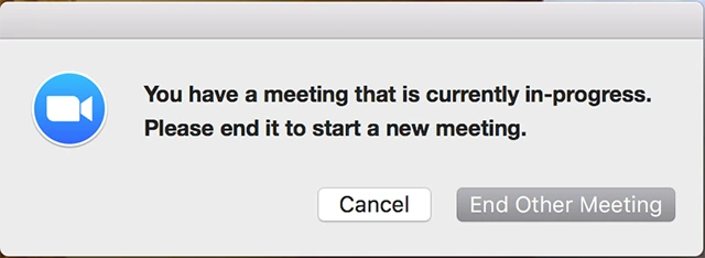 Nếu máy chủ hoặc máy chủ thay thế cố gắng bắt đầu một cuộc họp khác cùng một lúc, họ sẽ được nhắc kết thúc cuộc họp đầu tiên: