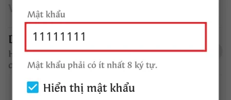 Mật khẩu: Điền mật khẩu của mạng Wifi muốn chia sẻ (Lưu ý: Mật khẩu wifi yêu cầu từ 8 ký tự trở lên).