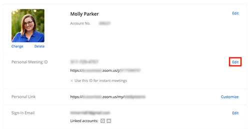 Cách thay đổi ID cuộc họp cá nhân trên Zoom
