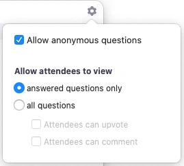Cách thay đổi cài đặt Q&A trong hội thảo trực tuyến phát trực tiếp