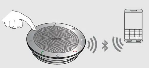 Nhấn và giữ (2 giây) nút Bluetooth và Jabra Speak 510 thông báo chế độ ghép nối.