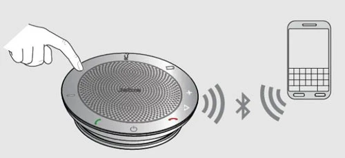 Nhấn và giữ (2 giây) nút Bluetooth và Jabra Speak 510 thông báo chế độ ghép nối.