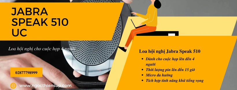 Jabra Speak 510 UC - Loa hội nghị cho cuộc họp 4 người