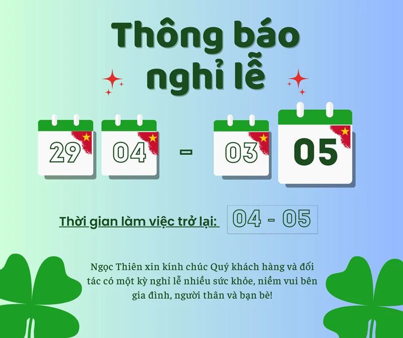 Thông báo lịch nghỉ lễ Giỗ tổ Hùng Vương, 30/4 và 1/5 năm 2023