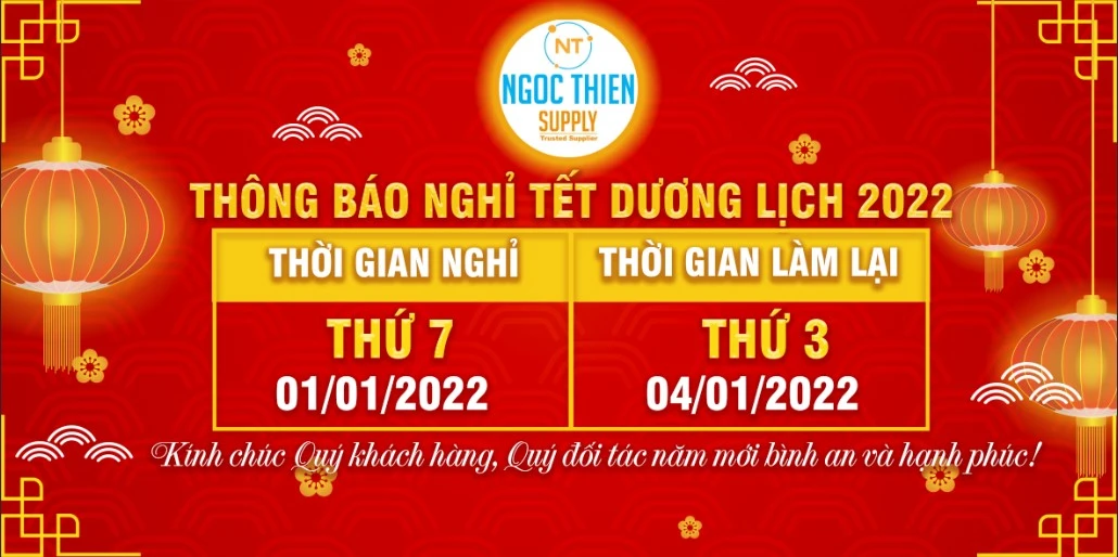 THÔNG BÁO LỊCH NGHỈ TẾT DƯƠNG LỊCH 2022