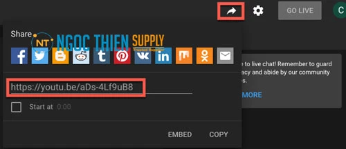 Phát trực tiếp cuộc họp tới Youtube Event