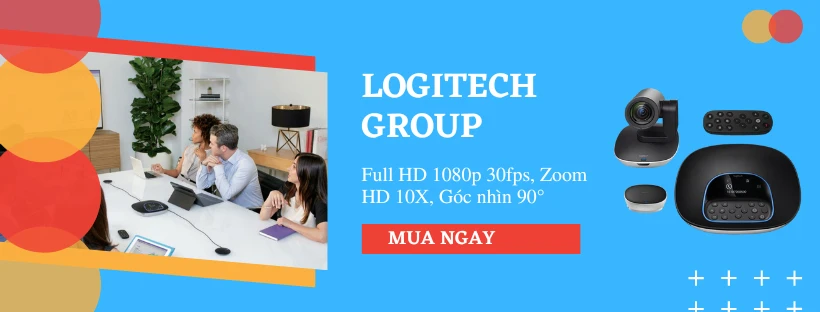 Logitech Group: 1080p 30fps, Zoom HD 10X, Góc nhìn 90°
