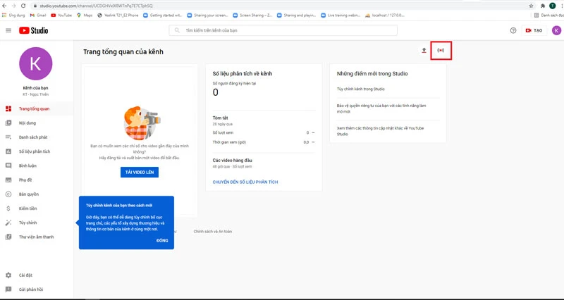 loi livestream Zoom len youtube