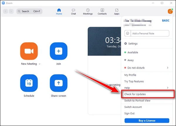 Khắc phục #5: Cập nhật ứng dụng zoom để sửa lỗi 5003 trên Zoom