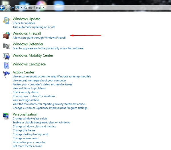 Khắc phục #6: Tắt tường lửa để sửa lỗi 5003 trên Zoom