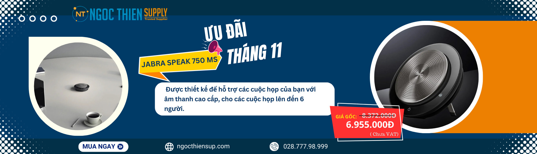 Ưu đãi tháng 11: Loa hội nghị Jabra Speak 750 – MS Teams