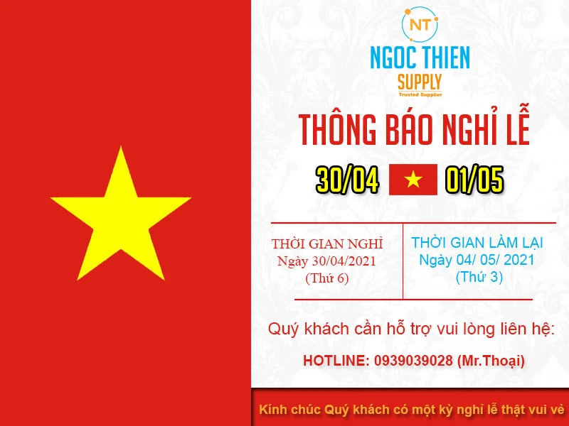 Thông báo lịch nghỉ lễ 30/04 - 01/05